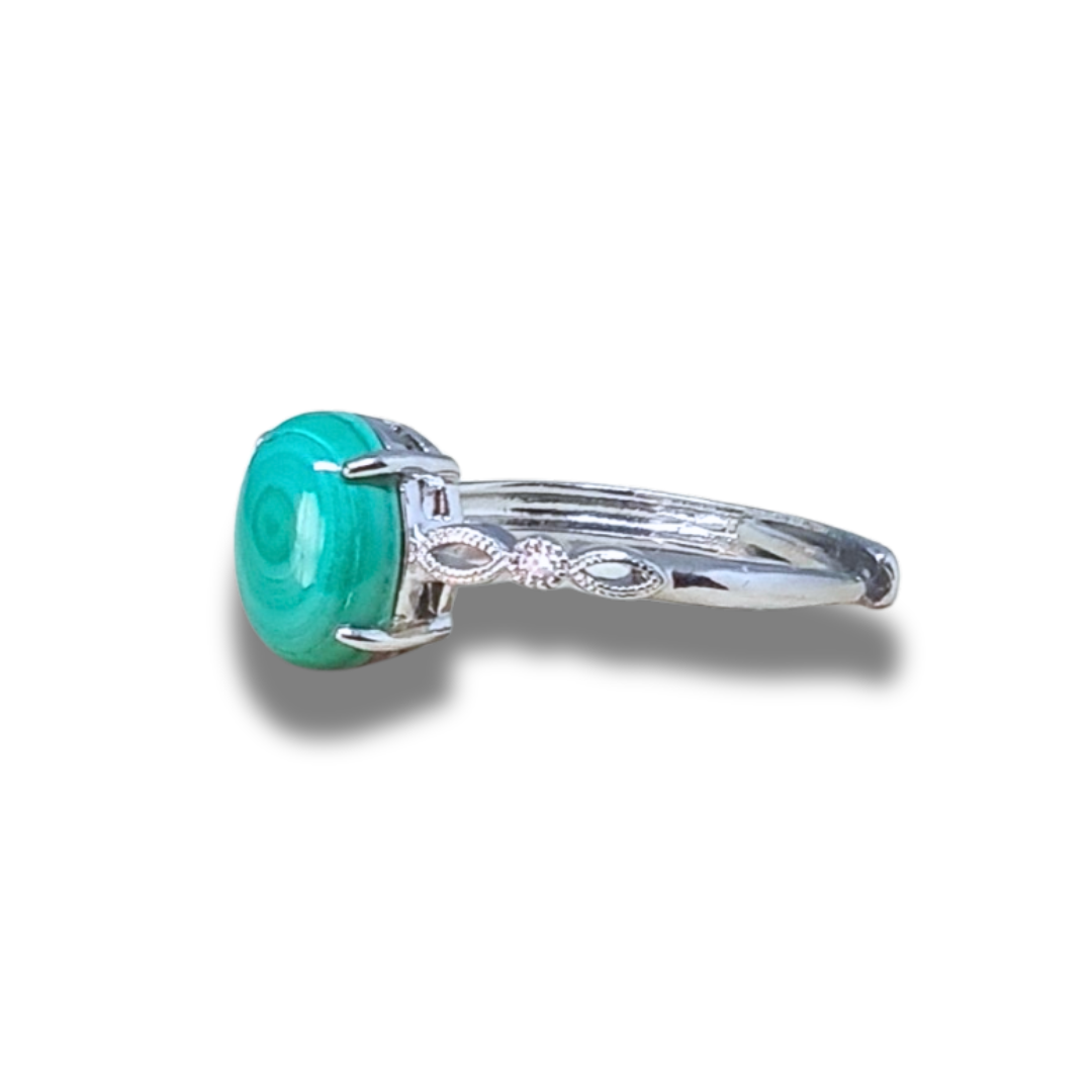 Bague réglable en Malachite (BAG64-3)