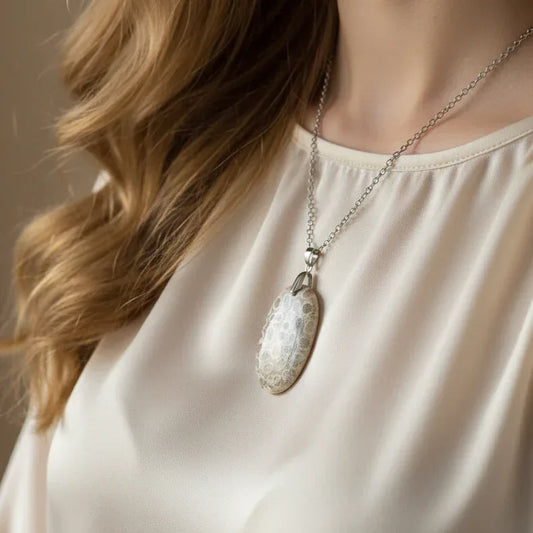 Pendentif en Corail fossilisé (PE2128)