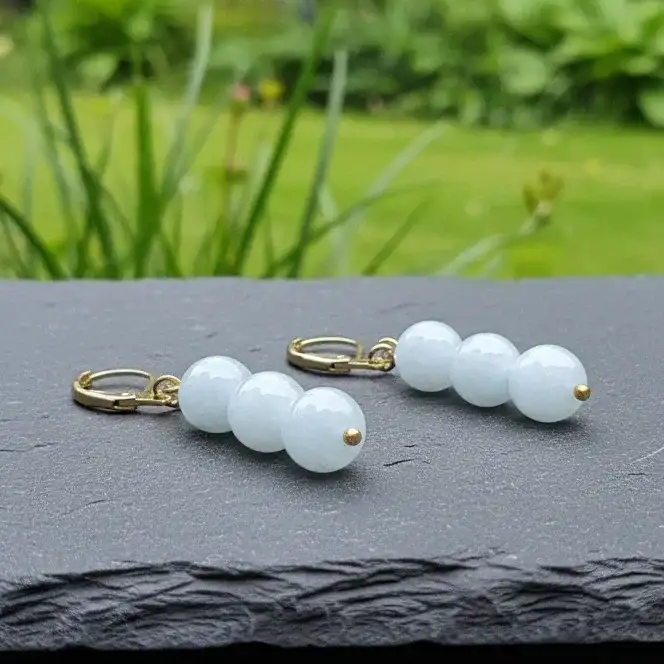 Boucles d'oreilles en Aigue - Marine (BO208 - 2)