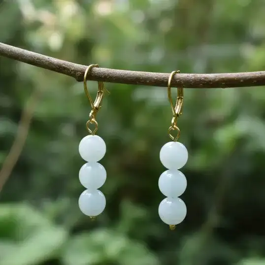 Boucles d'oreilles en Aigue - Marine (BO208 - 2)