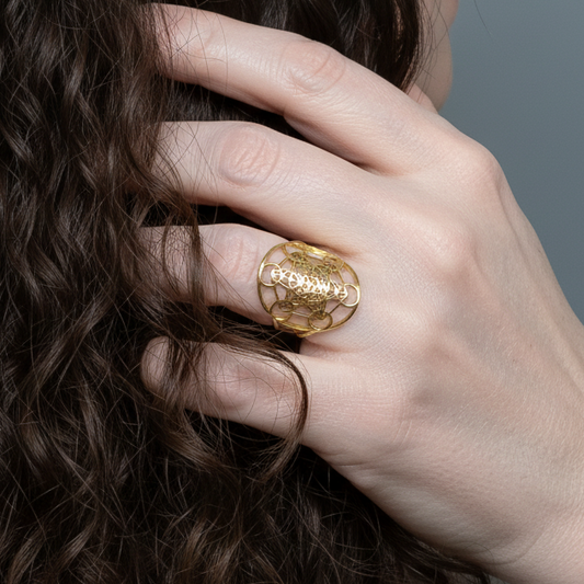 Bague réglable Metatron en acier inoxydable doré (BAGMTD)
