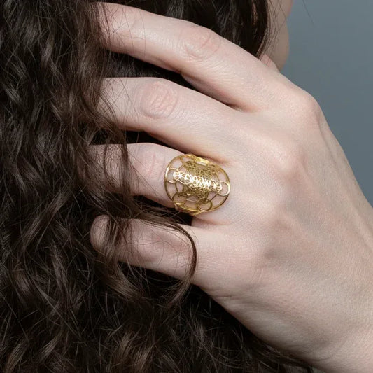 Bague réglable Metatron en acier inoxydable doré (BAGMTD)