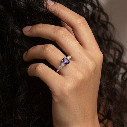 Bague en Améthyste et cuivre (BAG86)