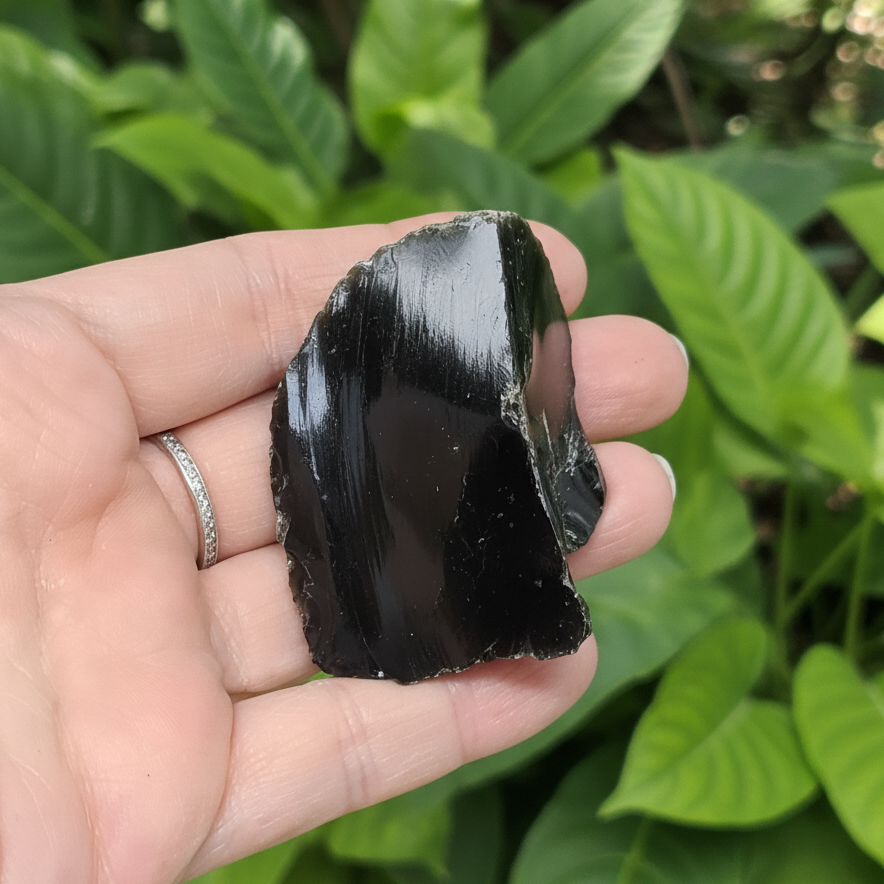 Obsidienne noire brute 46g (MB411 - 5)