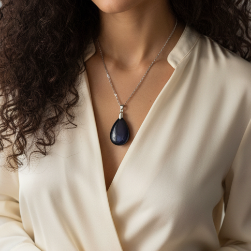 Pendentif biface en Obsidienne Œil Céleste (PE1020 - 9)
