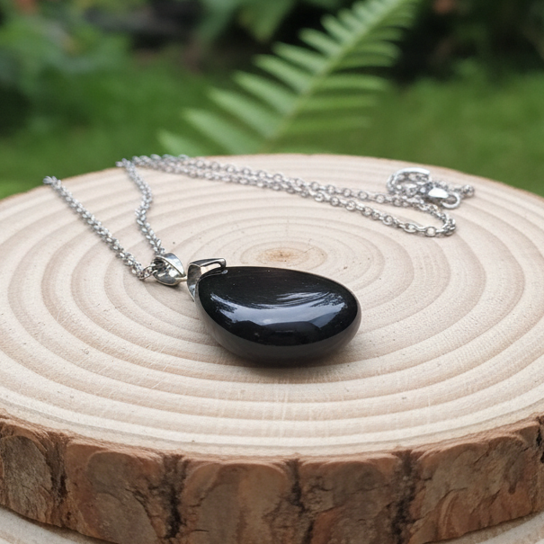Pendentif biface en Obsidienne Œil Céleste (PE1020-9)