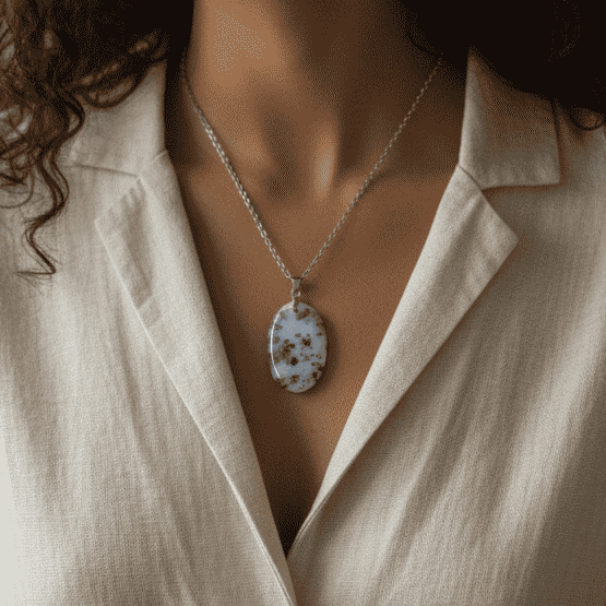 Pendentif en Agate dendritique (PE1789)