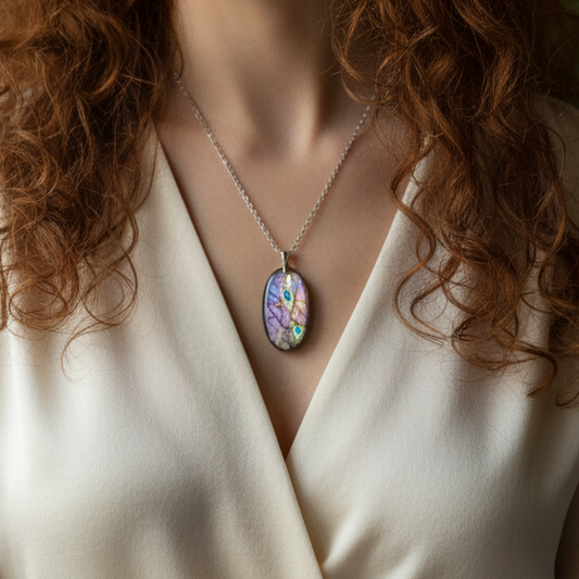 Pendentif en Labradorite bleue et violette (PE2146)