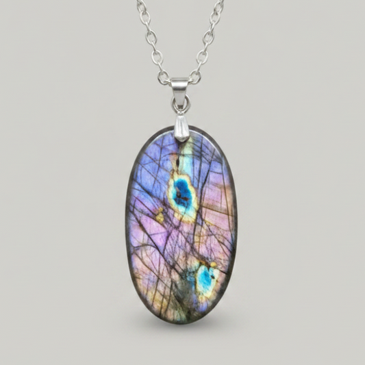 Pendentif en Labradorite bleue et violette (PE2146)