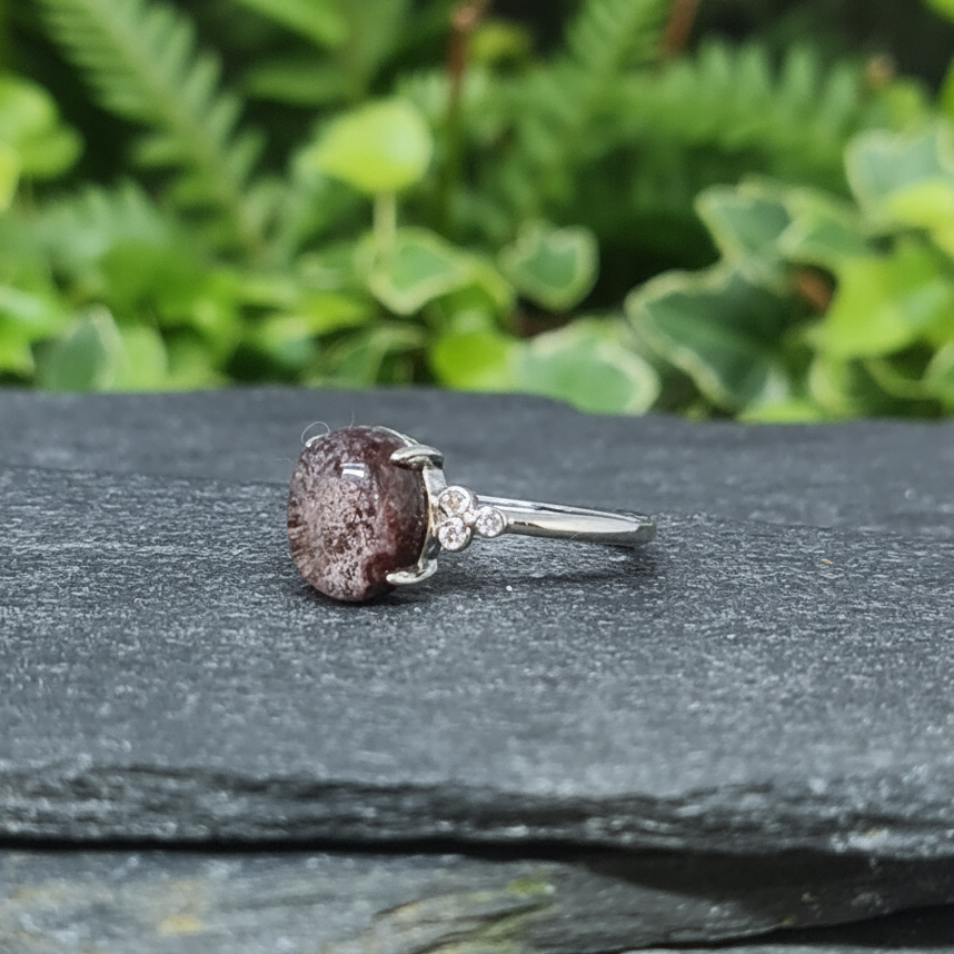 Bague réglable en Quartz Lodolite (BAG35-16)