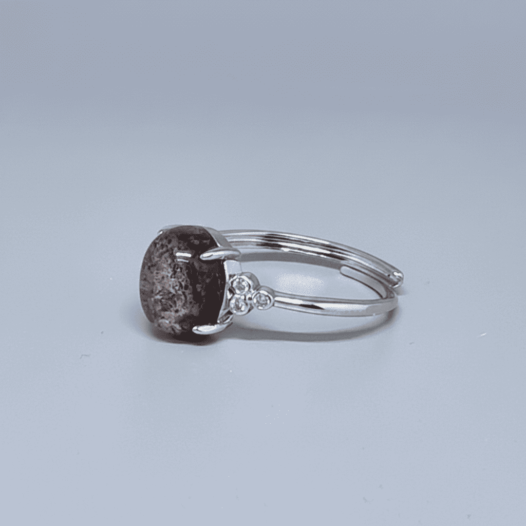 Bague réglable en Quartz Lodolite (BAG35 - 16)