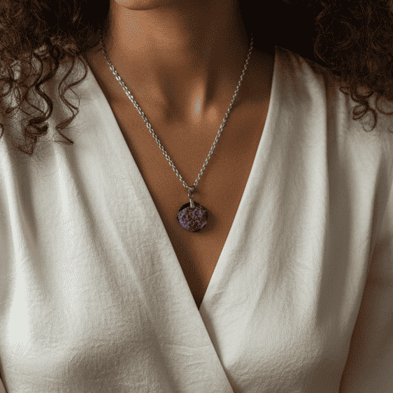 Pendentif en Rubis et Schiste (PE2021 - 7)