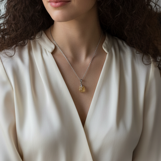 Pendentif en Topaze impériale brute (PE2160)