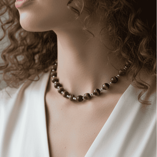Collier en perles d'Œil de Tigre (COL26 - 2)