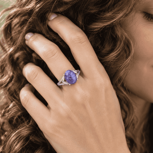 Bague réglable en Charoïte (BAG23)