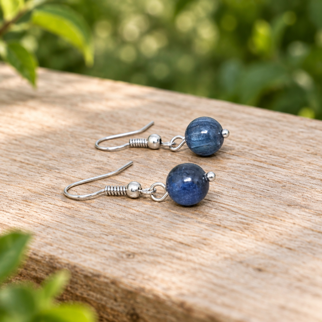 Boucles d'oreilles en Cyanite bleue (BO252)
