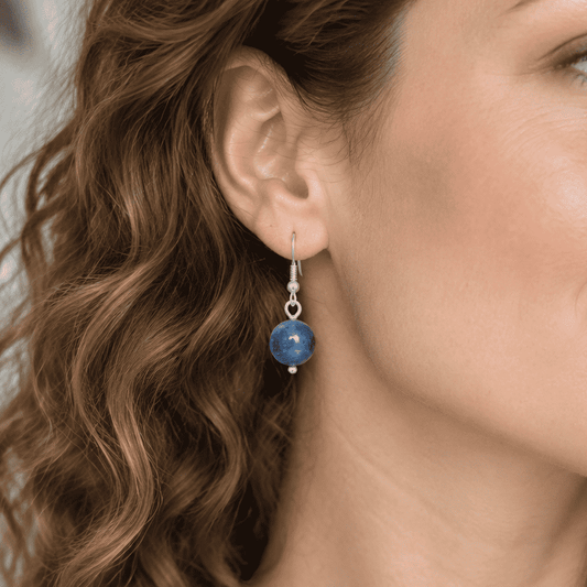 Boucles d'oreilles en Cyanite bleue (BO252)