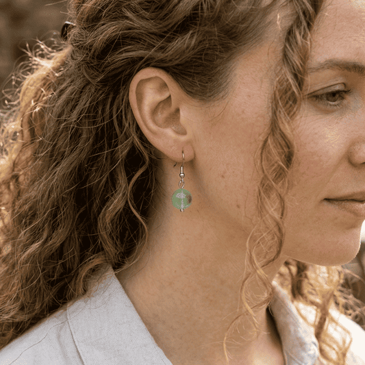 Boucles d'oreilles en Fluorite verte (BO255)