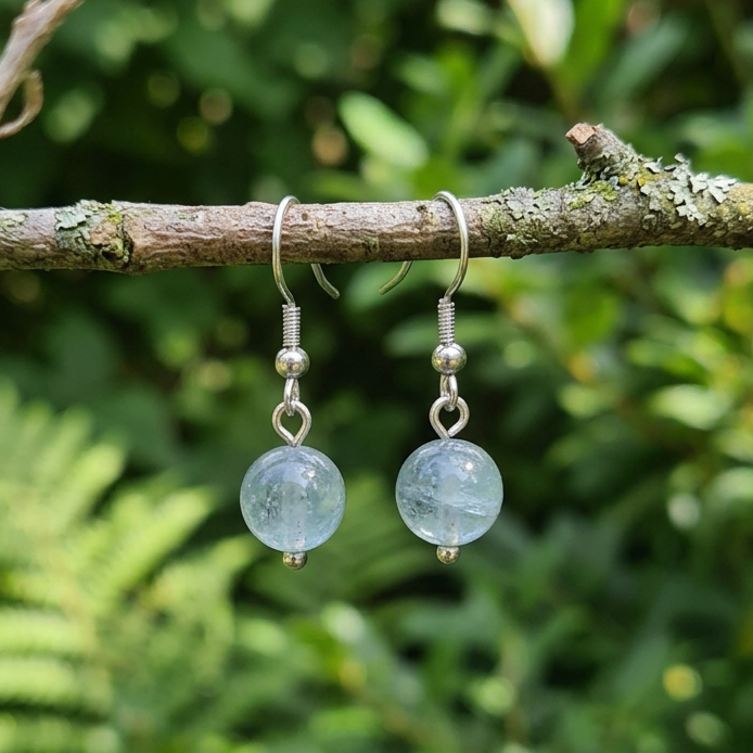 Boucles d'oreilles en Fluorite bleue (BO254)