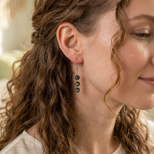 Boucles d'oreilles en Séraphinite (BO232)