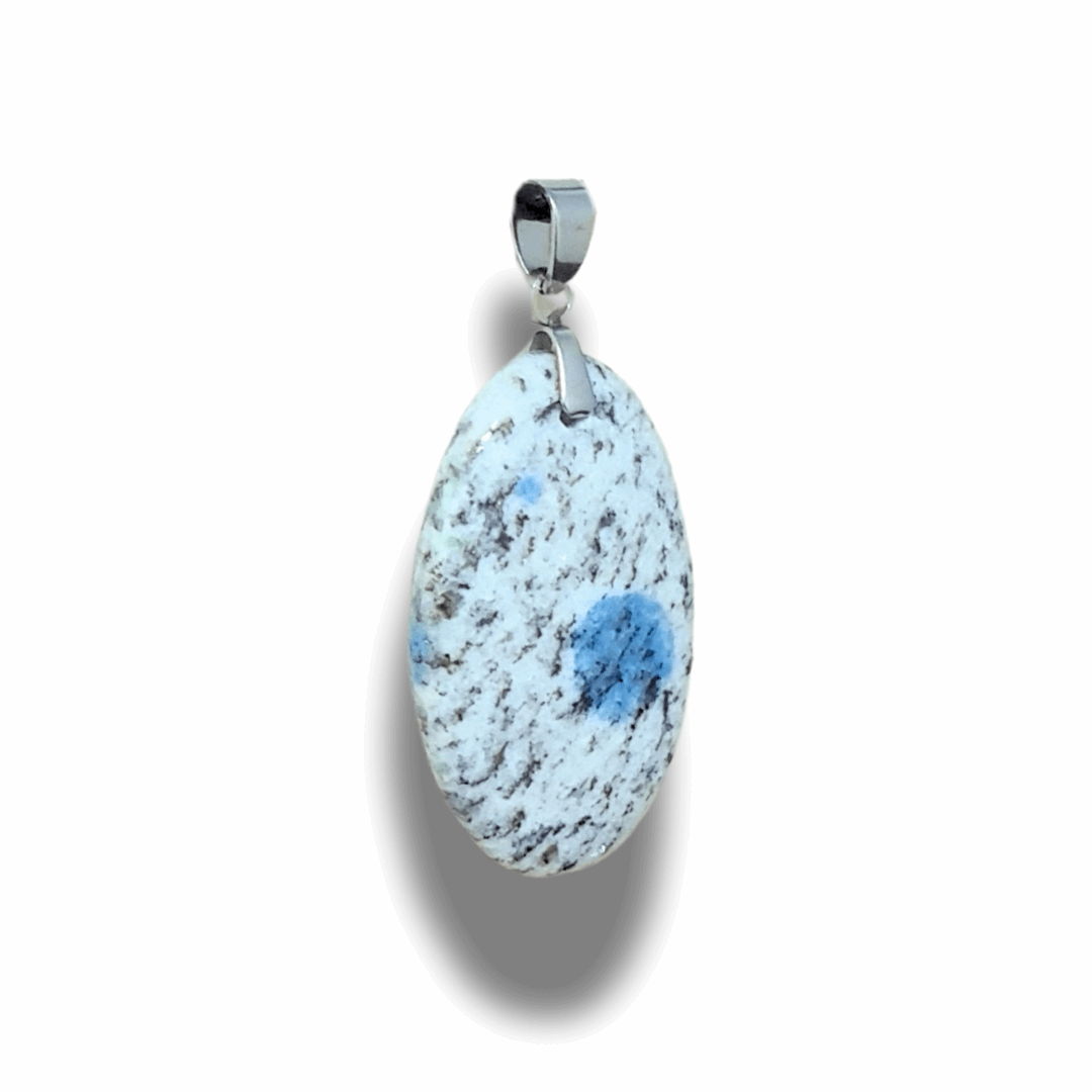 Pendentif en K2 (Granite et Azurite) (PE1782)