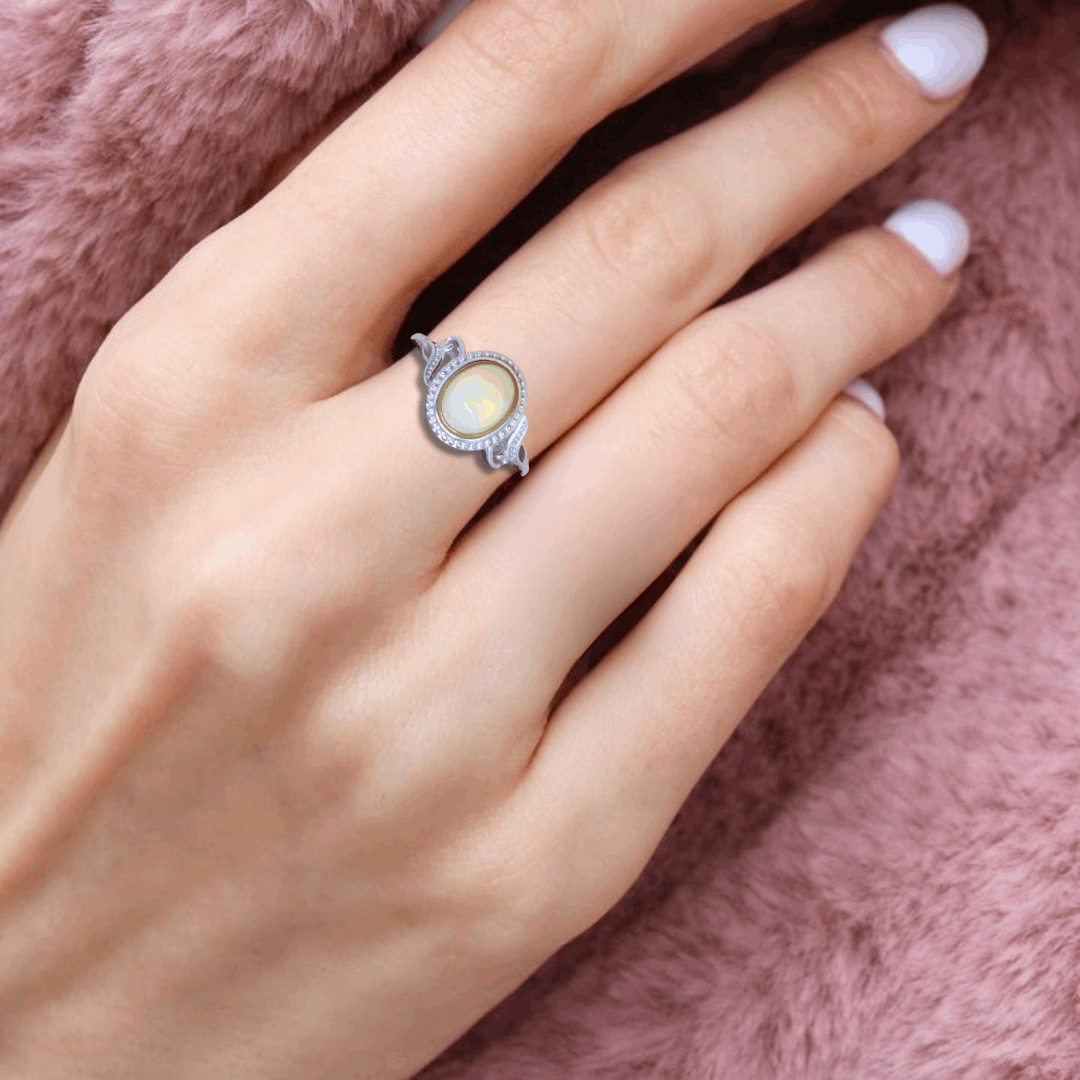 Bague réglable en Opale Welo (BAG39-2)