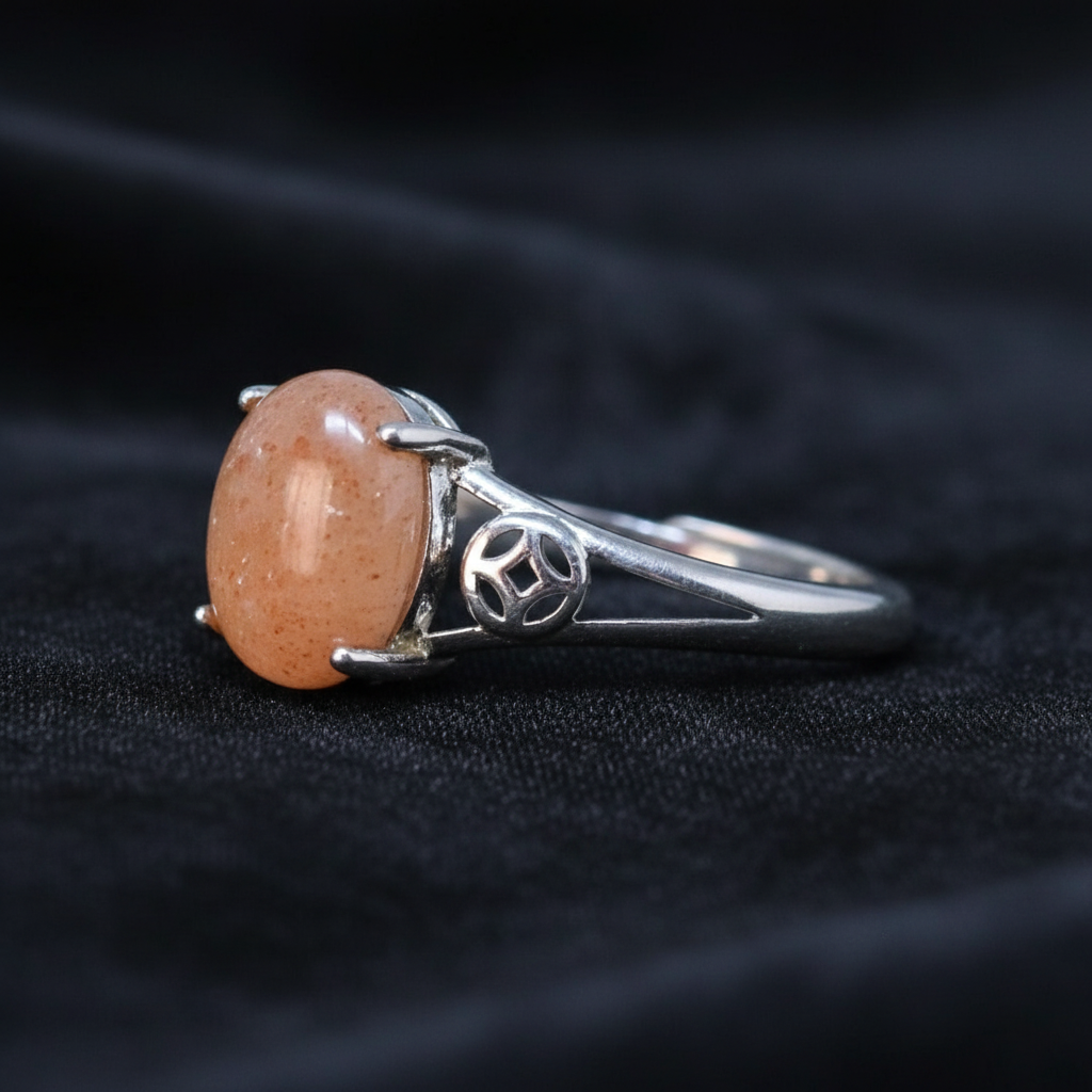 Bague réglable en Pierre de Soleil (BAG62-4) - ENAE Minéraux