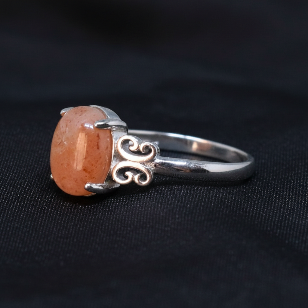 Bague réglable en Pierre de Soleil (BAG62-5) - ENAE Minéraux