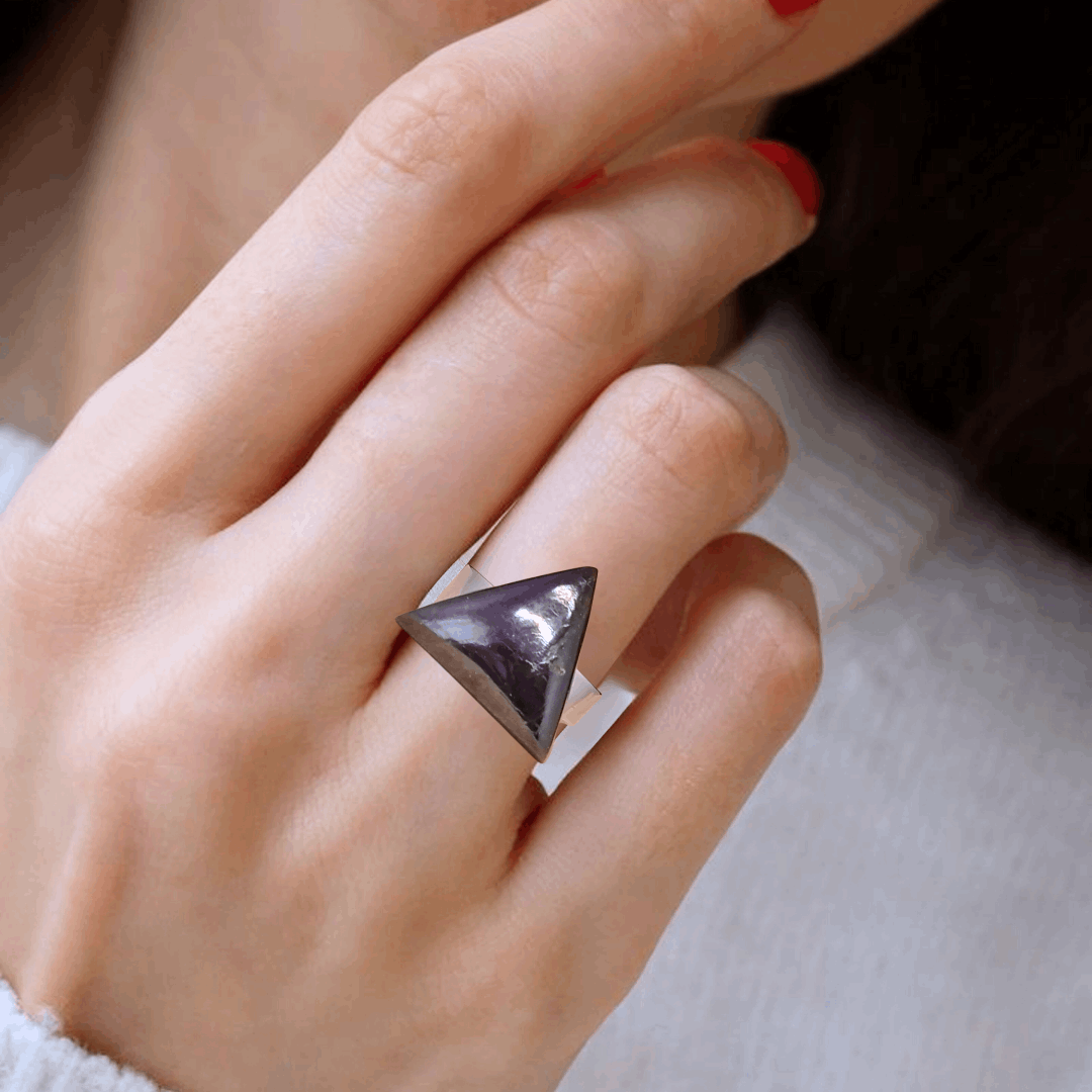 Bague réglable en Ferri-Purpurite (BAGA39)