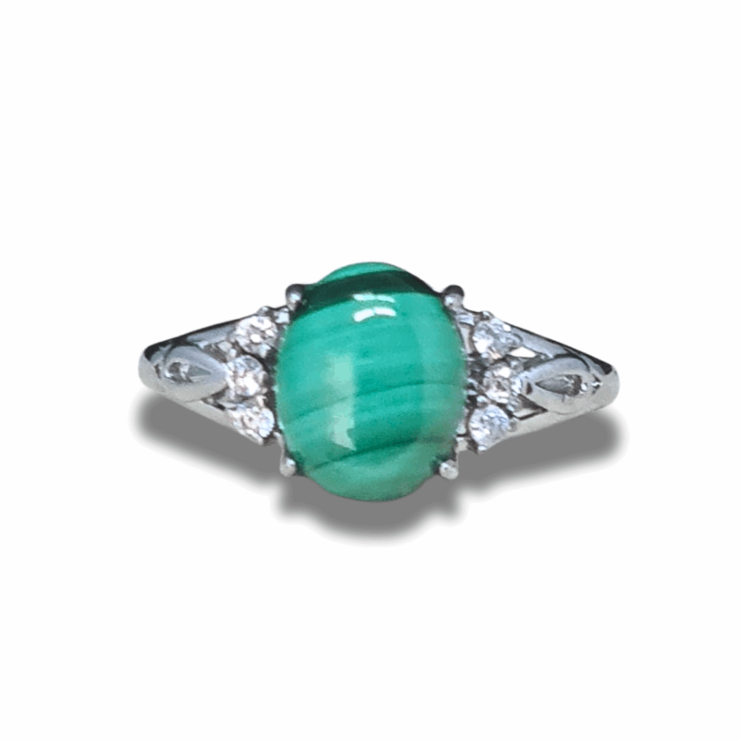 Bague réglable en Malachite (BAG64-1) - ENAE Minéraux
