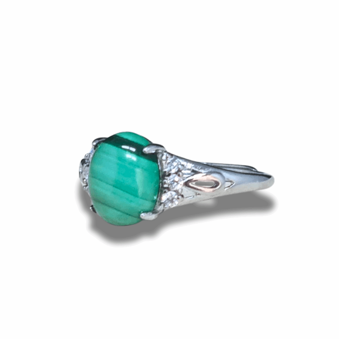 Bague réglable en Malachite (BAG64-1) - ENAE Minéraux