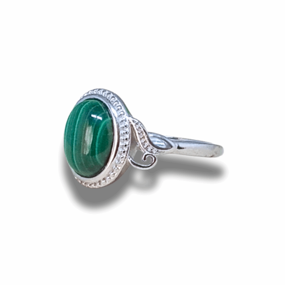 Bague réglable en Malachite (BAG64-2)