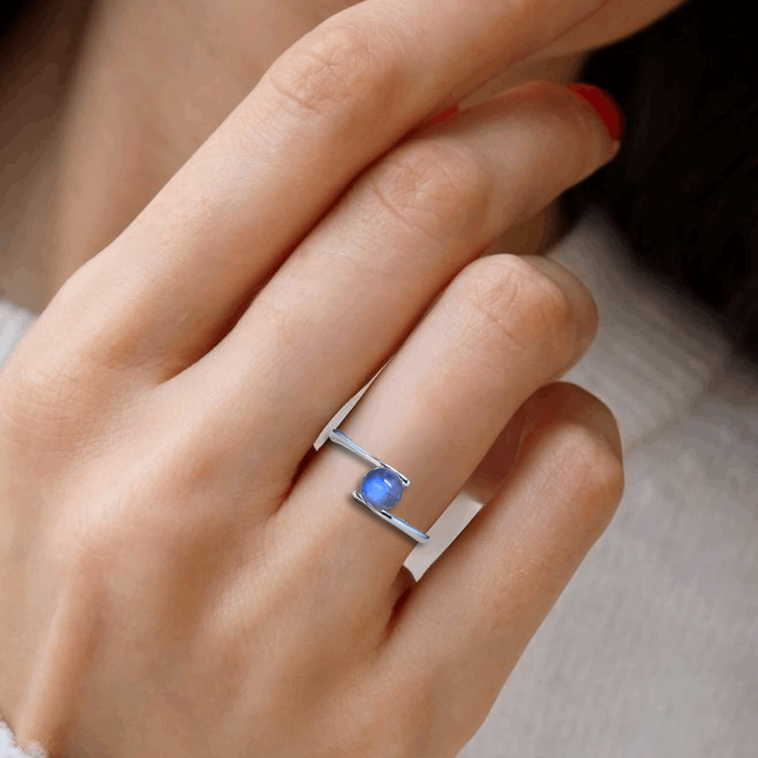 Bague réglable en Labradorite (BAG43-7)