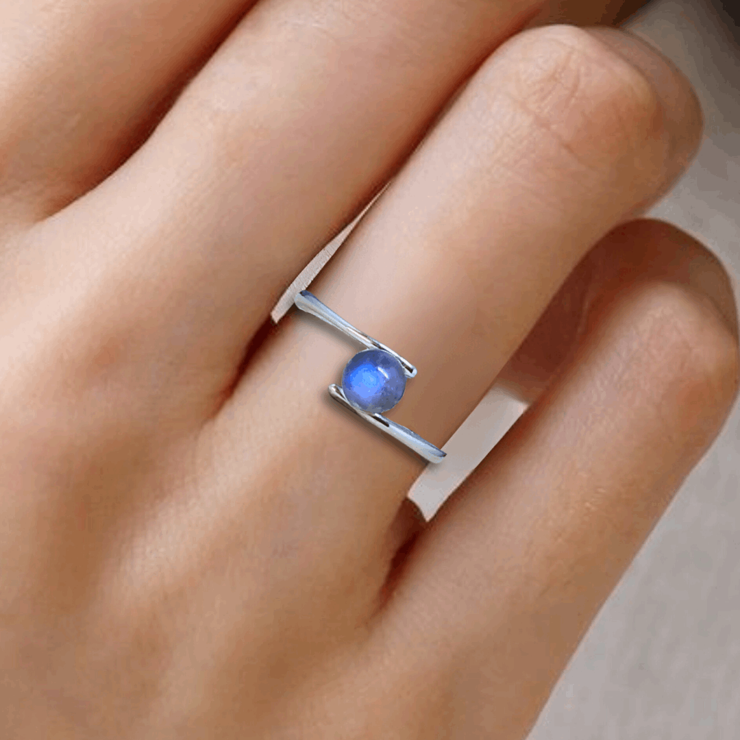 Bague réglable en Labradorite (BAG43-7)