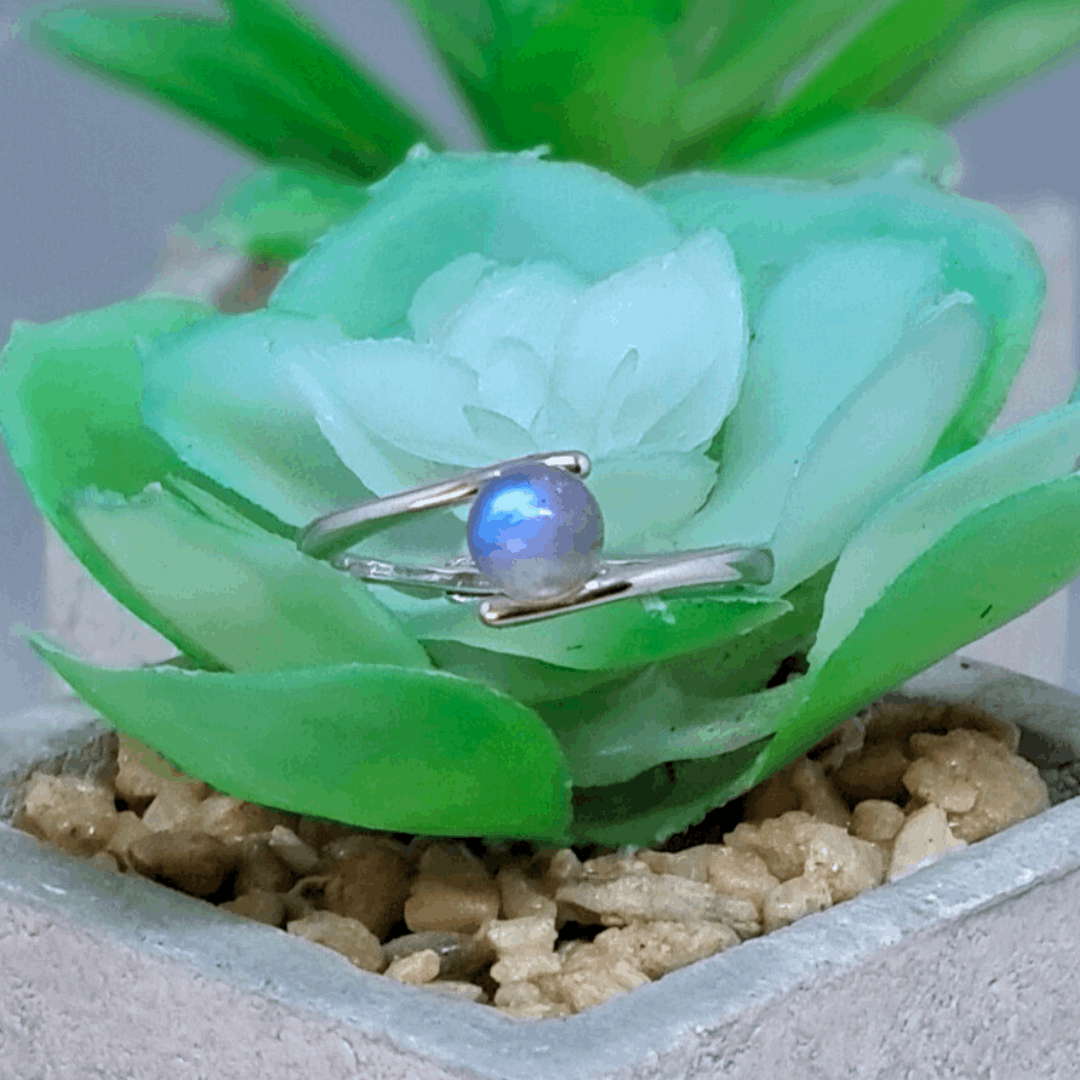 Bague réglable en Labradorite (BAG43-7)
