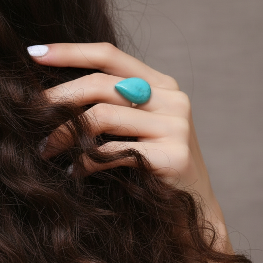 Bague réglable en Amazonite (BAGA12)