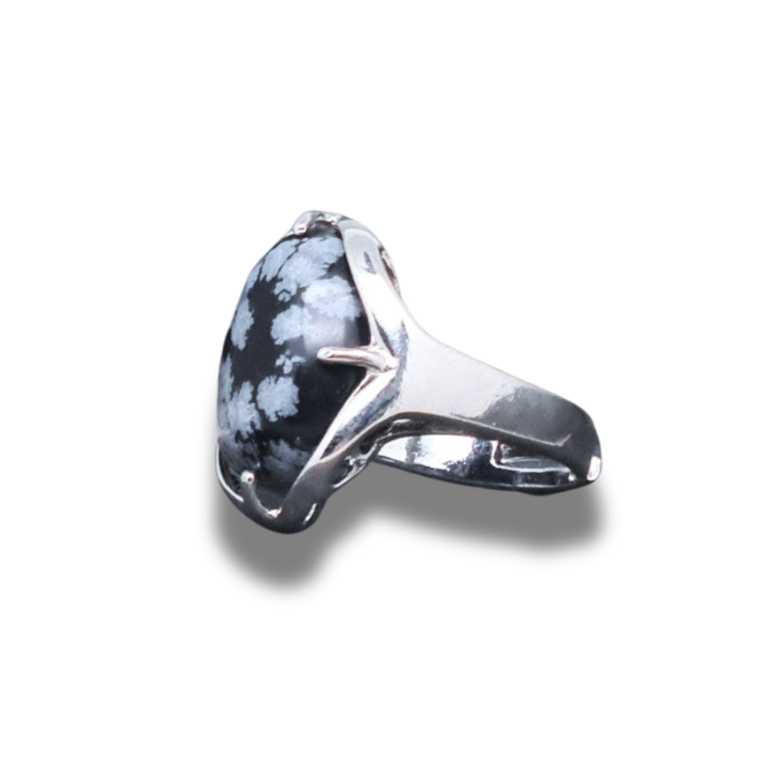 Bague réglable en Obsidienne mouchetée (BAGA7) - ENAE Minéraux