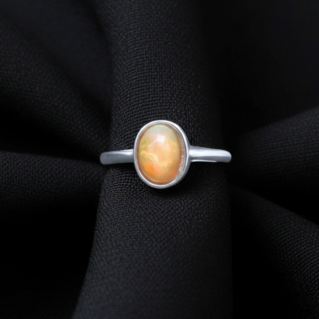 Bague réglable en Opale Welo de feu (BAG39-4)