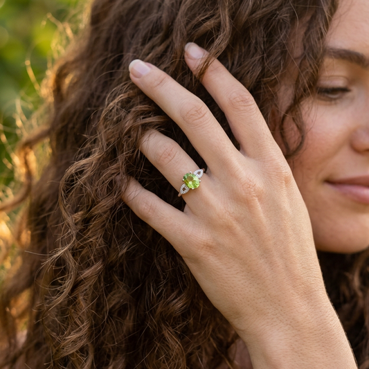 Bague réglable en Péridot (BAG30-11)