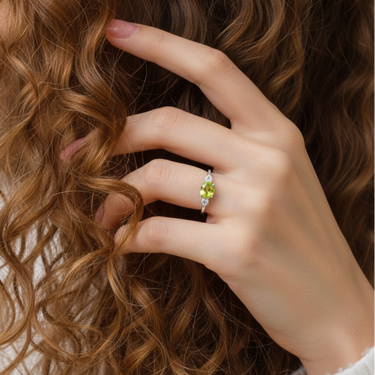 Bague réglable en Péridot (BAG30-11)