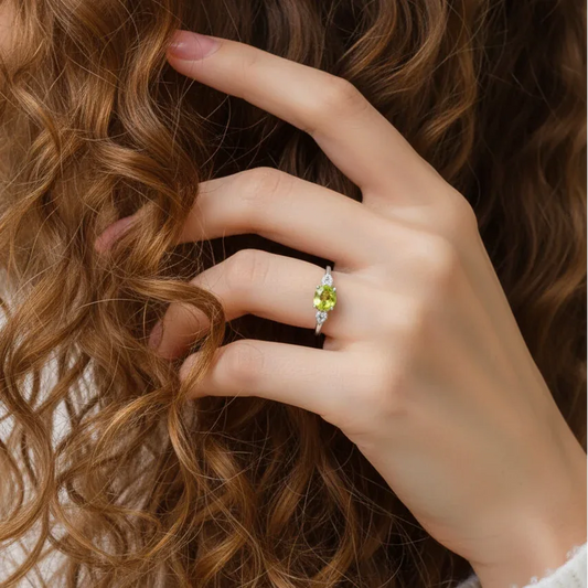 Bague réglable en Péridot (BAG30 - 11)