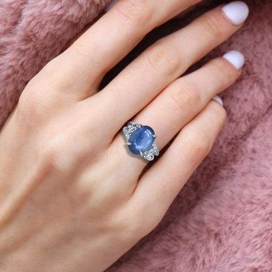 Bague réglable en Cyanite bleue (BAG78)