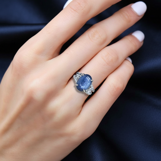 Bague réglable en Cyanite bleue (BAG78)
