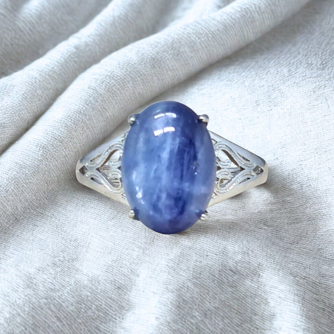 Bague réglable en Cyanite bleue (BAG21-3)