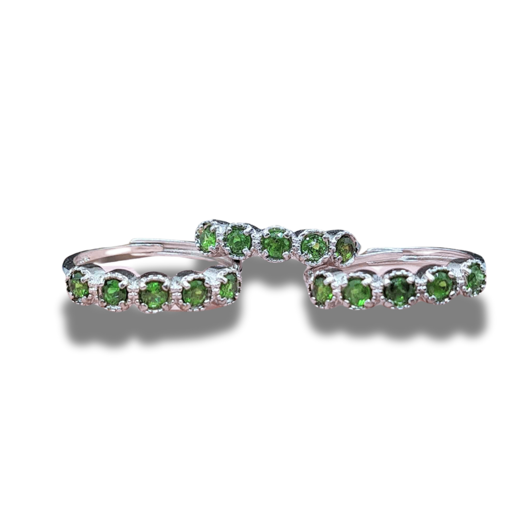 Bague réglable en Diopside Chrome (BAG36) - ENAE Minéraux