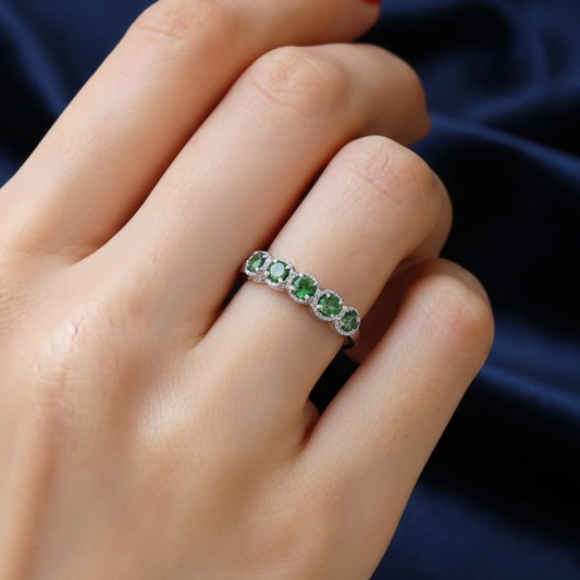Bague réglable en Diopside Chrome (BAG36)