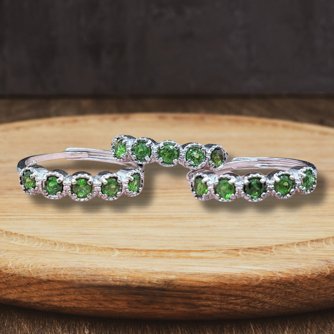 Bague réglable en Diopside Chrome (BAG36) - ENAE Minéraux
