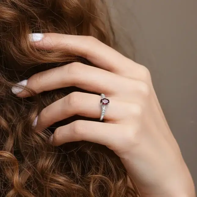 Bague réglable en Grenat (BAG25 - 10)