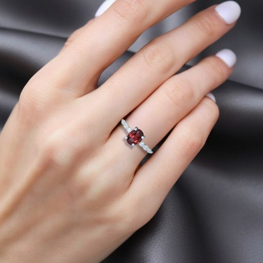 Bague réglable en Grenat (BAG25-4)