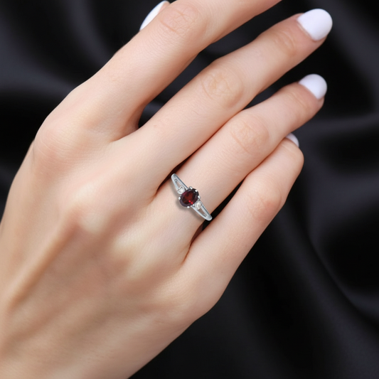 Bague réglable en Grenat (BAG25-17)